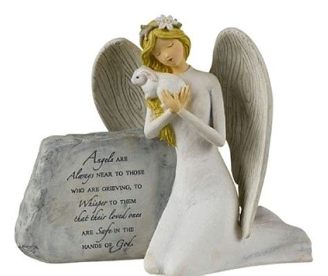 Kneeling Bereavement Angel With Floppy Eared Bunny And Comforting Poem