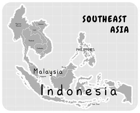 Black And White Map Of Asia 10 Free Pdf Printables Printablee