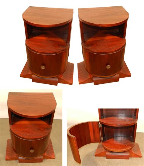 Pair Of Art Deco Mahogany Night Stands Or Bedside Tables Modernism