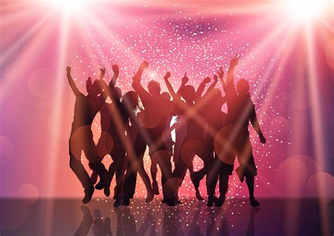 Party Crowd With Spotlights And Confetti 700745 Vector Art At Vecteezy