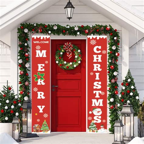 Welcome Christmas Couplet Porch Banners Sign Hanging Merry Christmas
