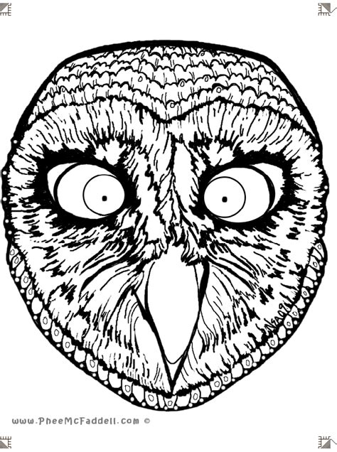 Owl Mask Coloring Page Coloring Home