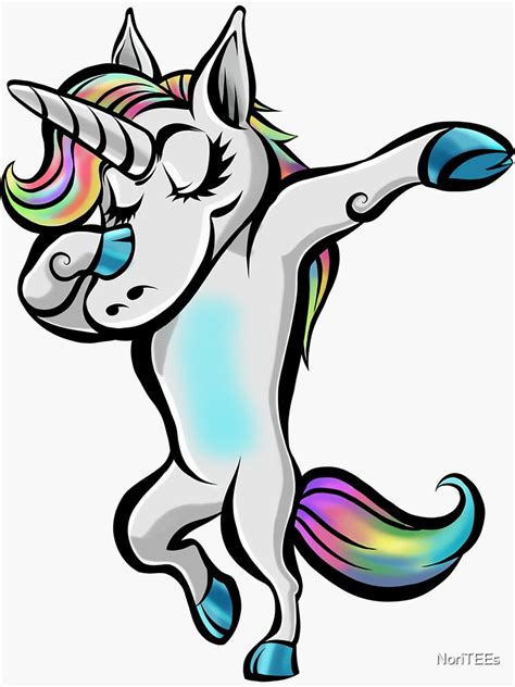 Cute Dabbing Unicorn Rainbow Dab Unicorn Sticker By Noritees