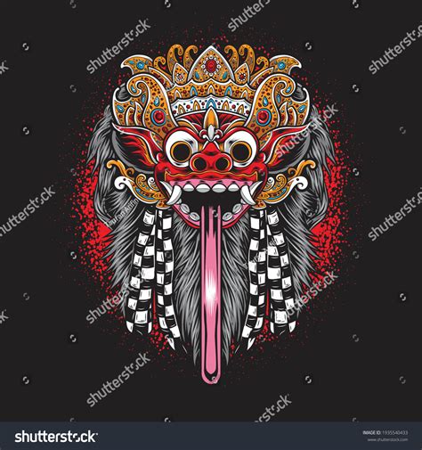 Balinese Barong Mask Vector Illustration Stock Vector Royalty Free