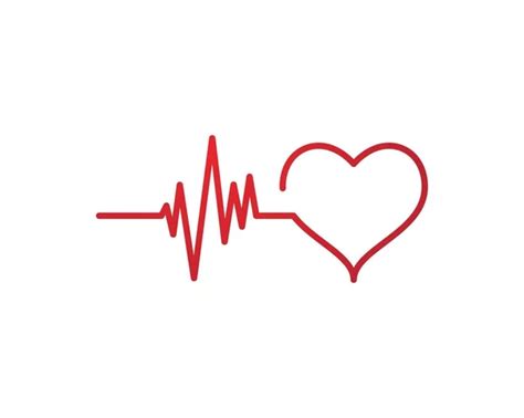 Cardiogramme Cœur Ligne De Vie Symbole Coeur — Image Vectorielle