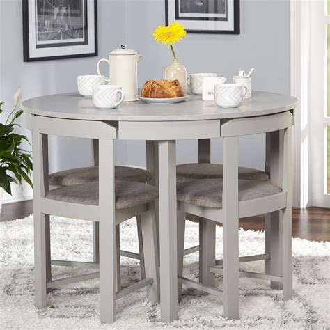 Simple Living 5 Piece Tobey Compact Dining Set Round Dining Room