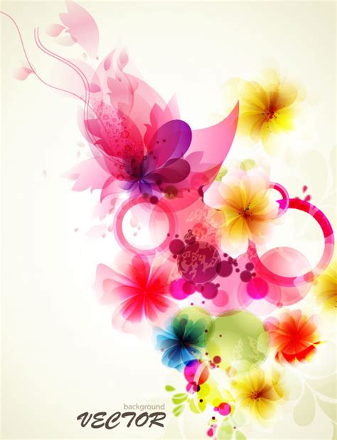 Shiny Colorful Flower Background Vector 04 Free Download
