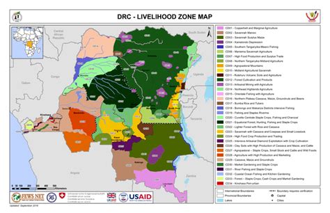 Drc Livelihood Zone Map November 2016 Democratic Republic Of The