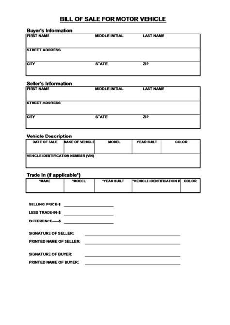 Lawdepot.com has been visited by 100k+ users in the past month Fillable Bill Of Sale Template For Motor Vehicle printable ...