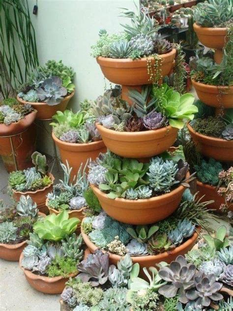 15 Wonderfull Diy Stacked Flower Pots Garden Pots Succulents