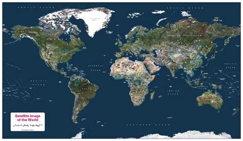 Satellite Map Of The World Large Cosmographics Ltd