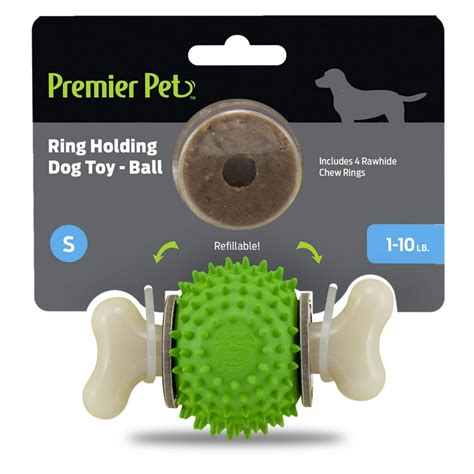 Premier Pet Ring Holding Dog Toy For Small Dogs Ball With Refillable