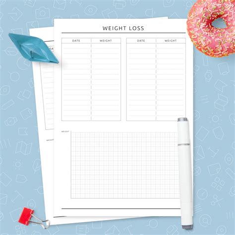 Paper Calendars Planners Weight Loss Planner Insert Weight Loss