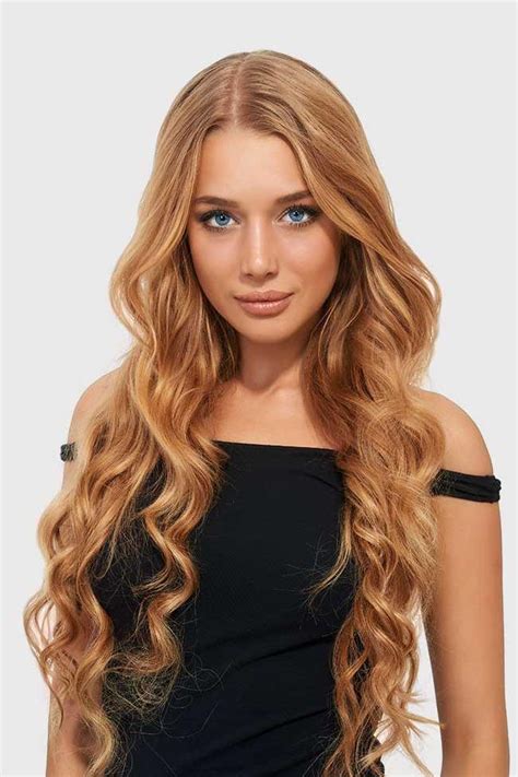 Bellami piccolina 120g 18 clip in hair extensions are premium 100% remy hair extensions are available numerous shades of black, brown, red and blonde. Strawberry Blonde Tape In Extensions | Beach Wave Remy ...