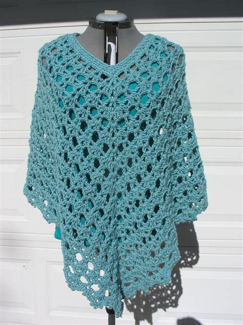 size crochet lacy poncho cover   women  teens