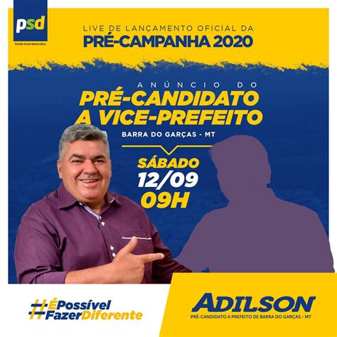 Adilson anuncia seu pré candidato a vice prefeito amanhã A Gazeta do
