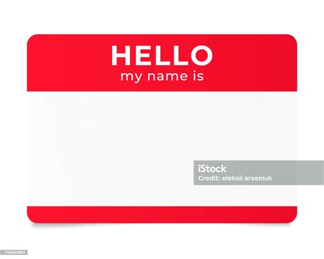 Red Name Tag Hello My Name Is Label Stock Illustration Download Image Now Name Tag Identity