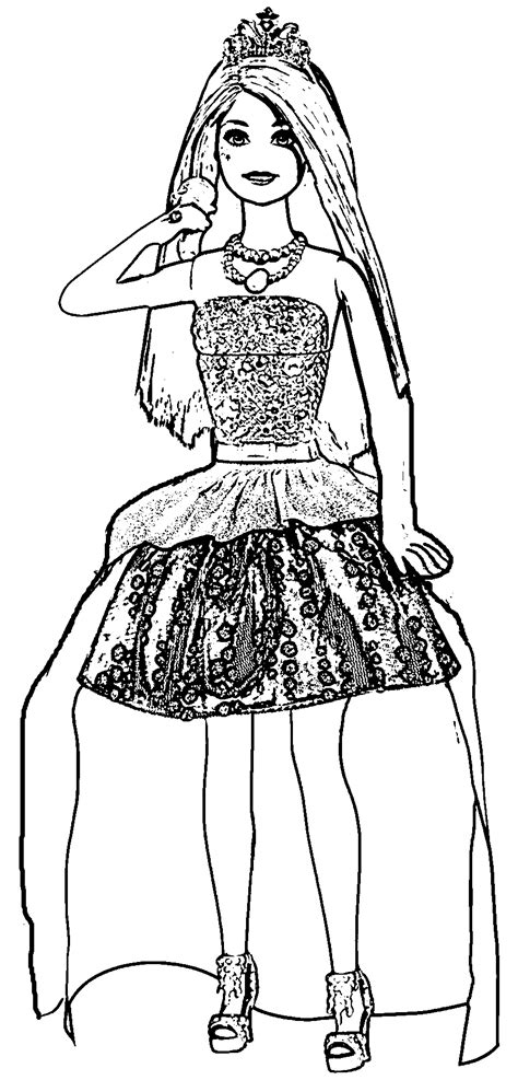Royal coloring pages for kids online. Barbie In Rock N Royals Singing Courtney Doll Coloring ...