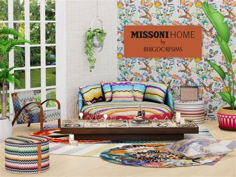 Missoni Home Collection By Bergdorfverse For Sims 4 Circular Rugs