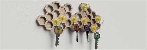 Honeykey Honeycomb Keys Wall Hanger 3d Model 3d Printable Cgtrader