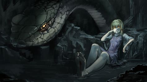 1920x1080 Girl Touhou Snake Snake Moriya Suwako Blood Water Cave