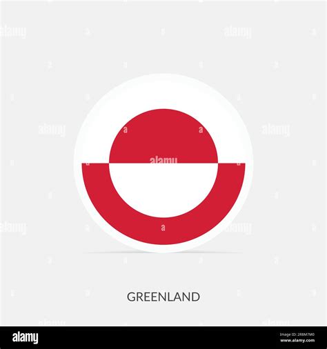 Greenland Round Flag Icon With Shadow Stock Vector Image And Art Alamy