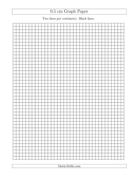 05 Cm Graph Paper With Black Lines A
