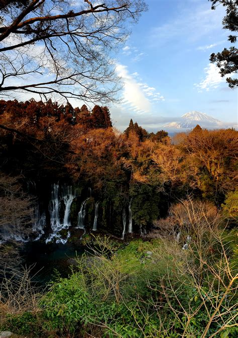 Expose Nature Shiraito Falls Near Mount Fuji Japan 35°18456n