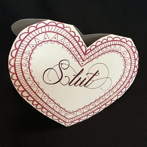 Slut Heart Shaped Card Funny Sexy Handmade Valentine