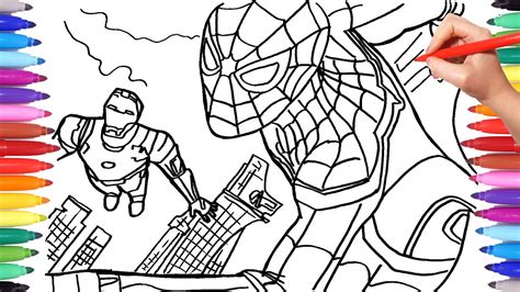 Miles coloring pages collection iron spiderman. SPIDER MAN and IRON MAN Coloring pages | Drawing Coloring ...