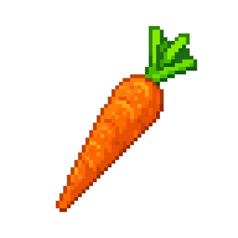 An 8 Bit Retro Styled Pixel Art Illustration Of A Carrot 19527057 Png