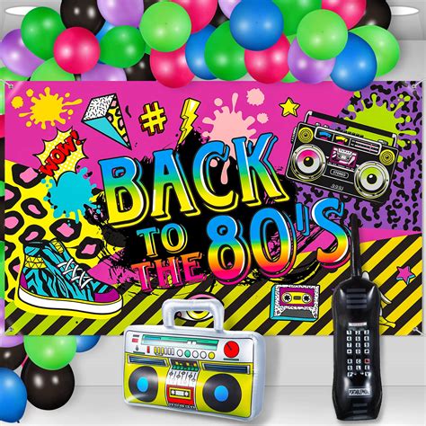 Buy Xuhal 80s Party Decorations Back To The 80s Party Backdrop Banner