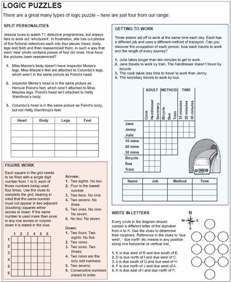Printable Puzzles Adults Logic Printable Crossword Puzzles Printable Puzzles For Adults Logic