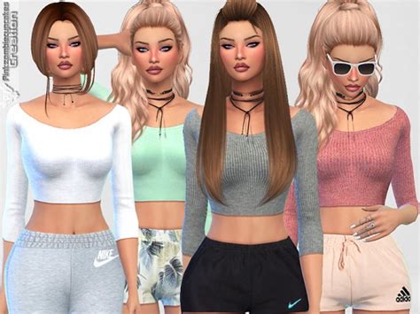 The Sims Resource Cute Sporty Everyday Tops By Pinkzombiecupcakes