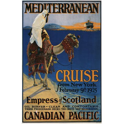 Mediterranean Cruise Vintage Travel Poster Print Geographica