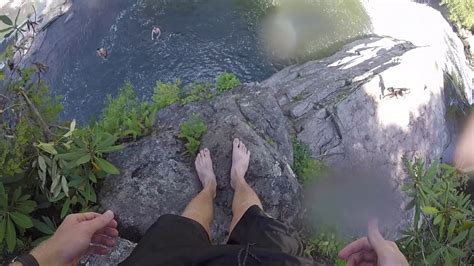 The water is as blue as in the video. Twisted Falls Cliff Jumping - YouTube