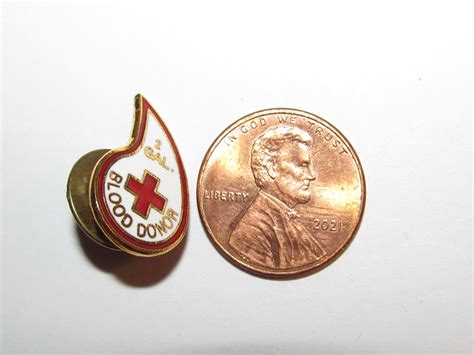 Vintage American Red Cross 2 Gallon Blood Donor Pin Brooch Etsy