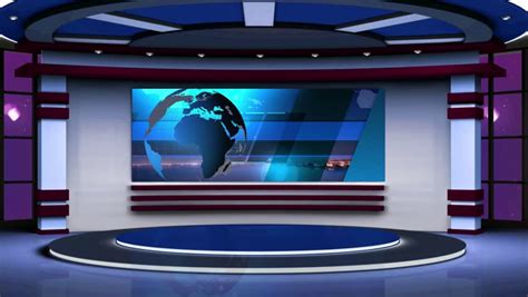 3d Virtual Tv Studio News Tv On Wall3d Virtual Royalty Free Video