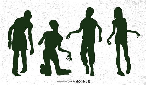 Horror Zombie Pack Silhouette Vector Download