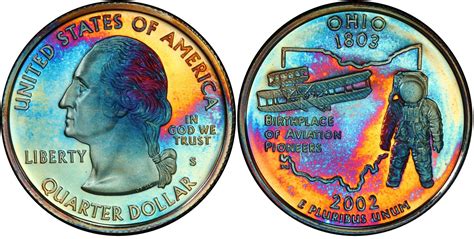 2002 S 25c Ohio Silver Dcam Proof Washington 50 States Quarters