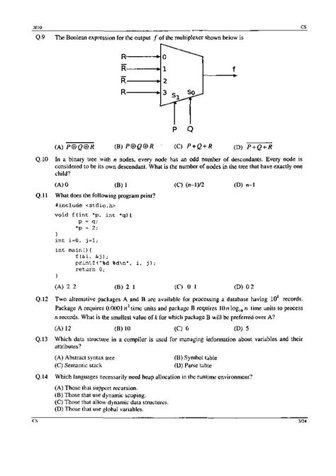 Past year exam paper : Past year question papers of GATE in Engineering of ...