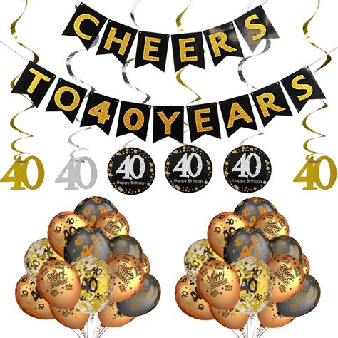 Buy Th Birthday Party Decorations Kit Cheers To Years Banner Sparkling Celebration