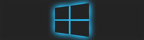 6000x1688 Windows 10 Logo Blue Glow 6000x1688 Resolution Wallpaper Hd