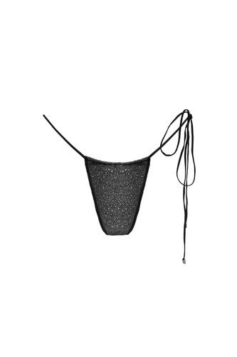 Joy Black Tie Side Bikini Bottoms Seashell