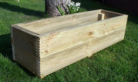 Large Decking Wooden Garden Planter 800 1000 Or 1200mm Wood Trough