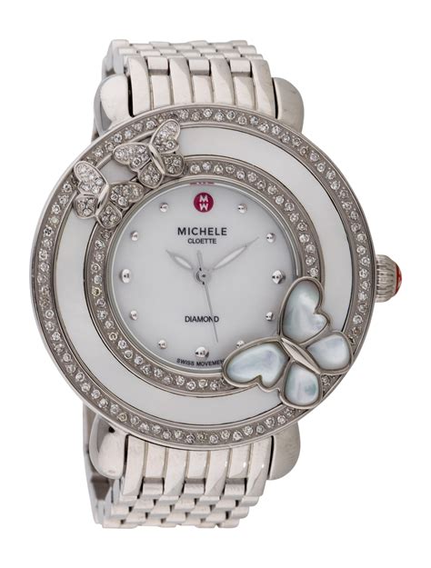 Michele Limited Edition Cloette Butterfly Diamond Watch Stainless