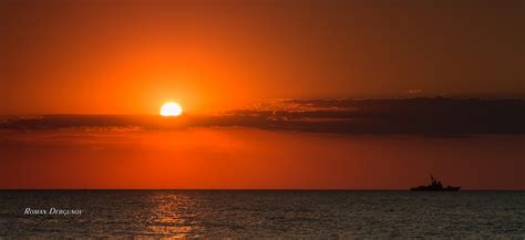 Wallpaper Horizon Sunset Sea Afterglow Sun Sunrise Calm Red