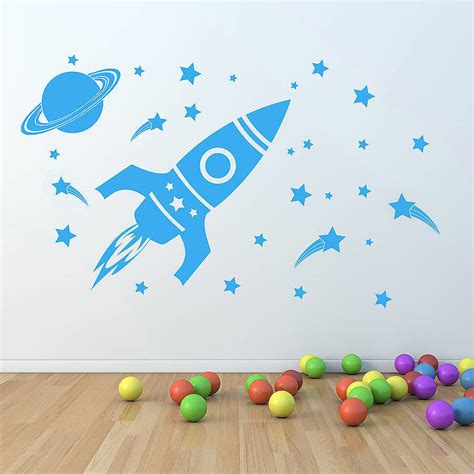Childrens Space Set Wall Sticker By Oakdene Designs