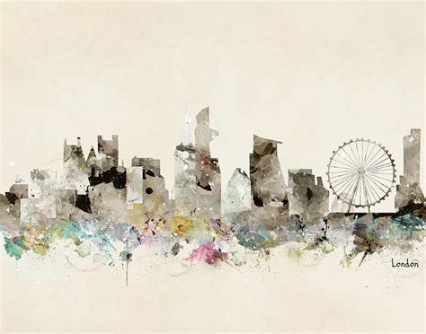 London City Skyline Painting By Bri Buckley Fine Art America