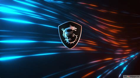 Msi Blue And Red Lights 4k Wallpaper Download